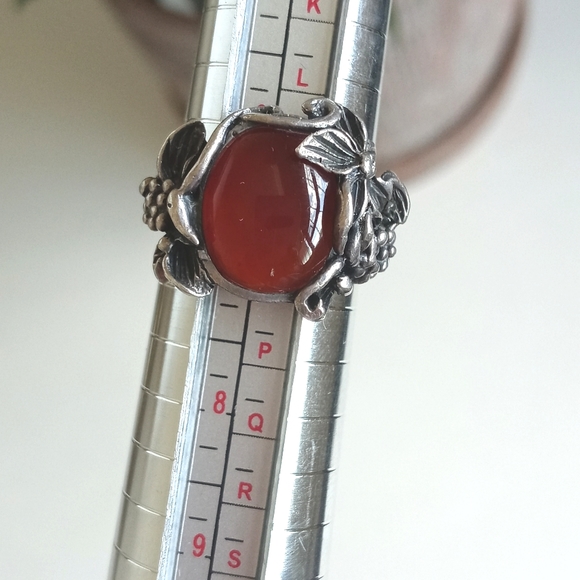 925 Sterling Silver Red Jasper Gemstone Ring Size 7 - Picture 4 of 10